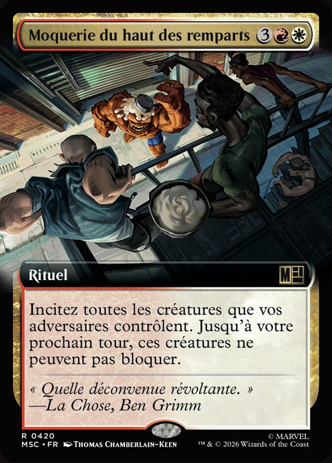 Moquerie du haut des remparts