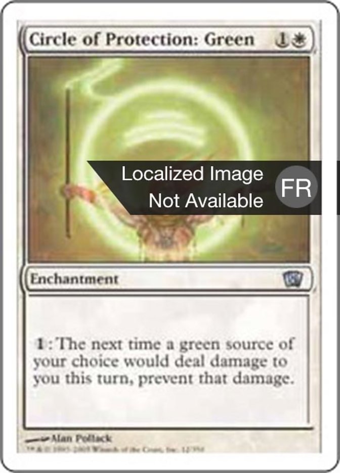 Cercle de protection : vert