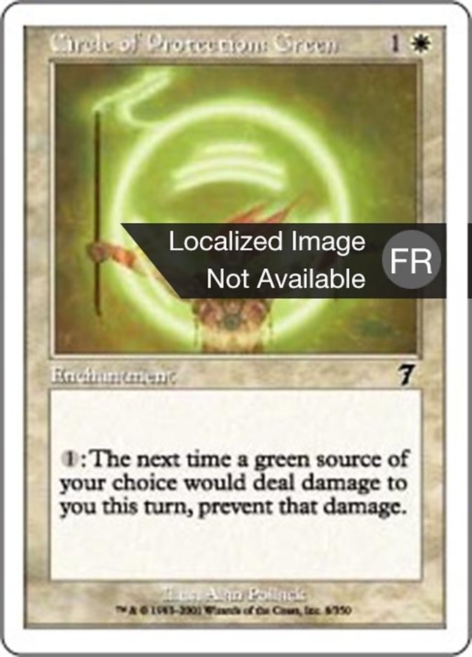 Cercle de protection : vert