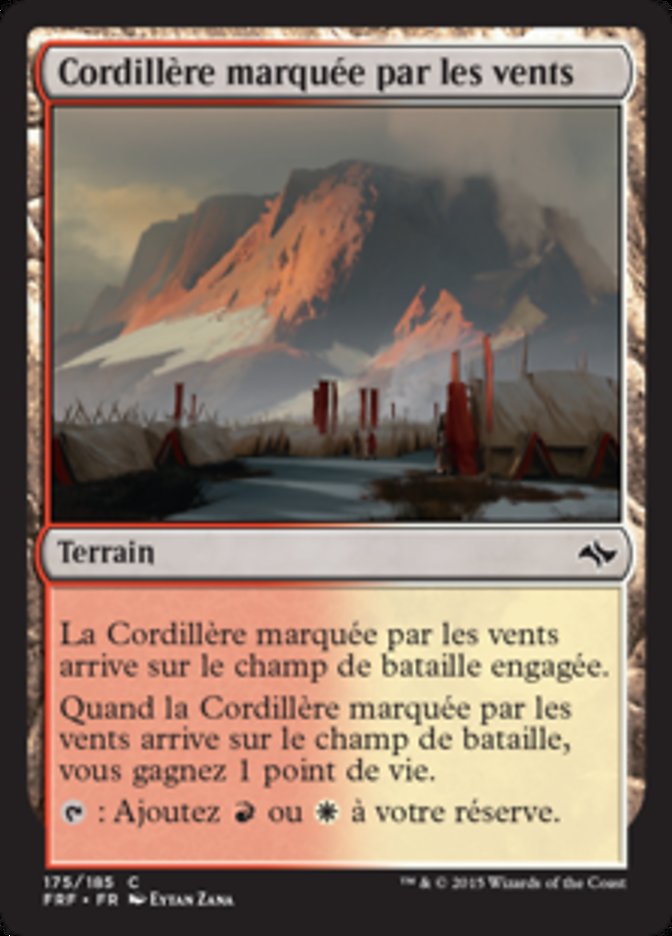 Cordillère marquée par les vents