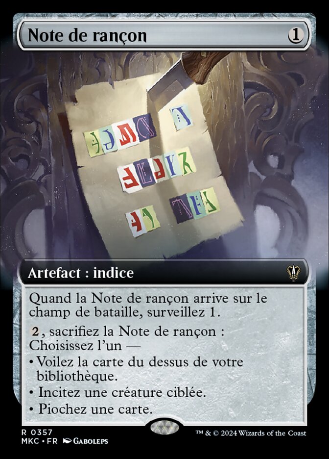 Note de rançon
