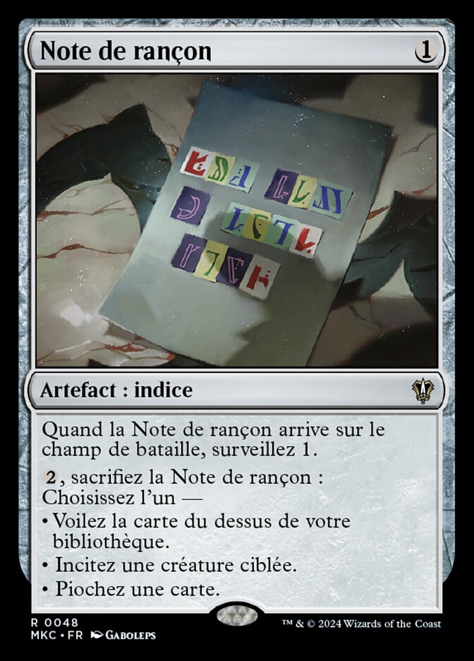 Note de rançon