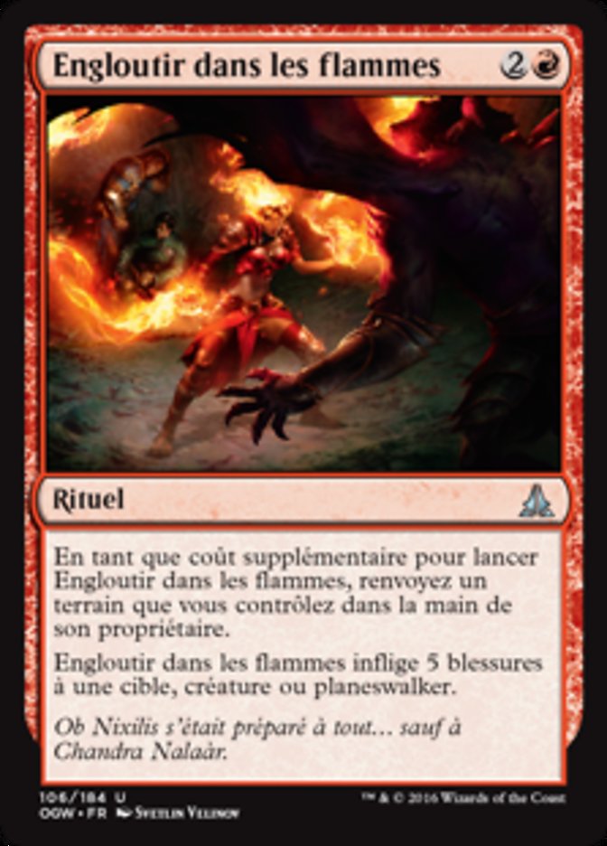 Engloutir dans les flammes