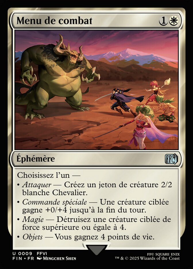 Menu de combat