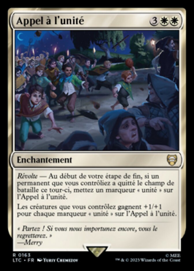 Appel à l'unité