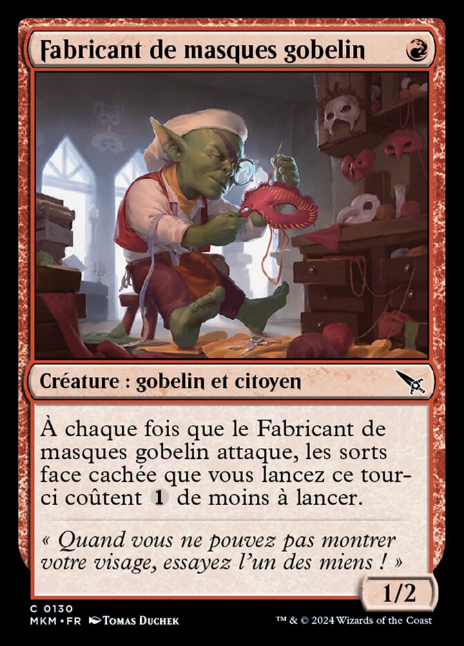 Fabricant de masques gobelin
