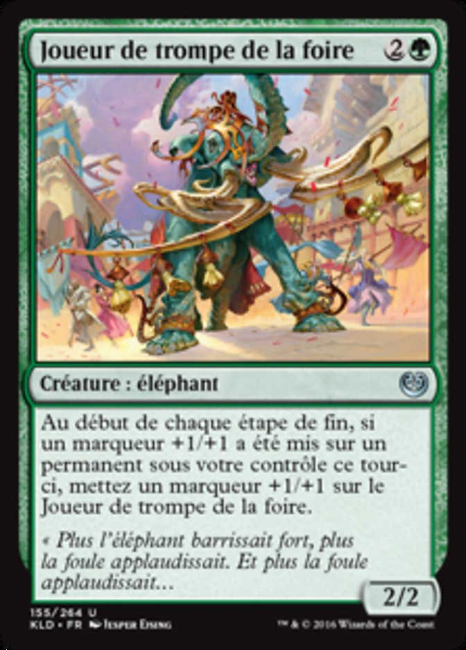 Joueur de trompe de la foire
