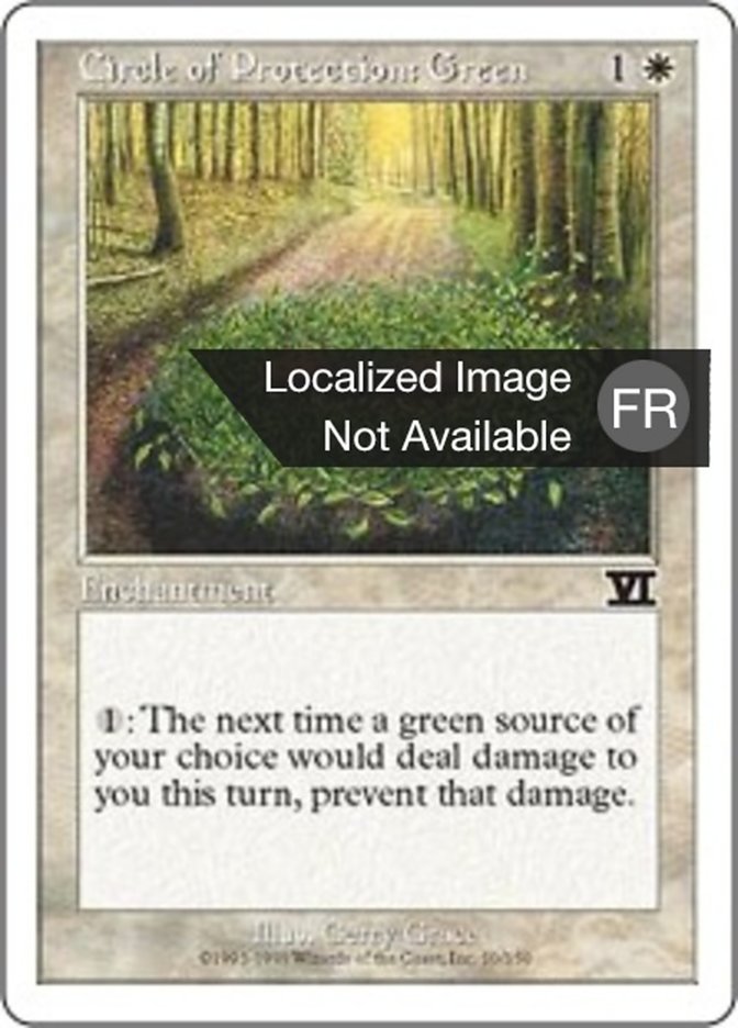 Cercle de protection : vert
