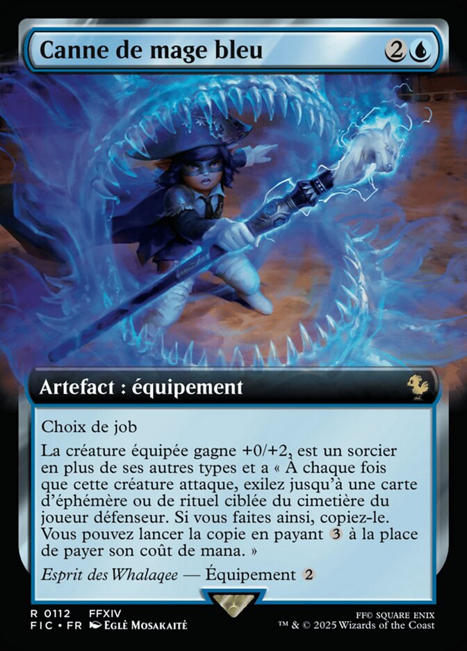 Canne de mage bleu