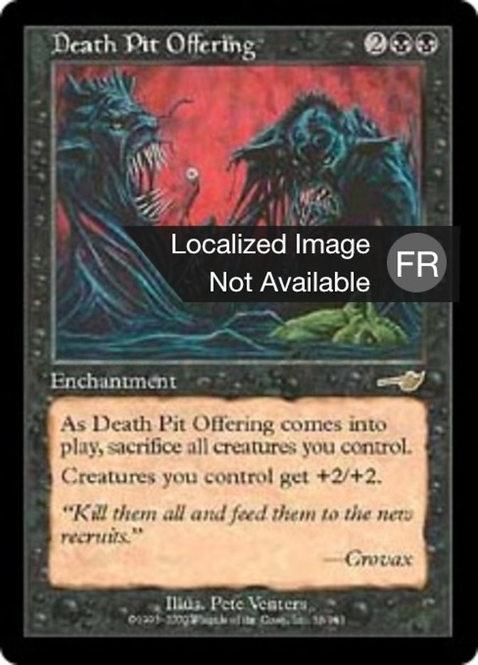 Offrande à la fosse de la mort