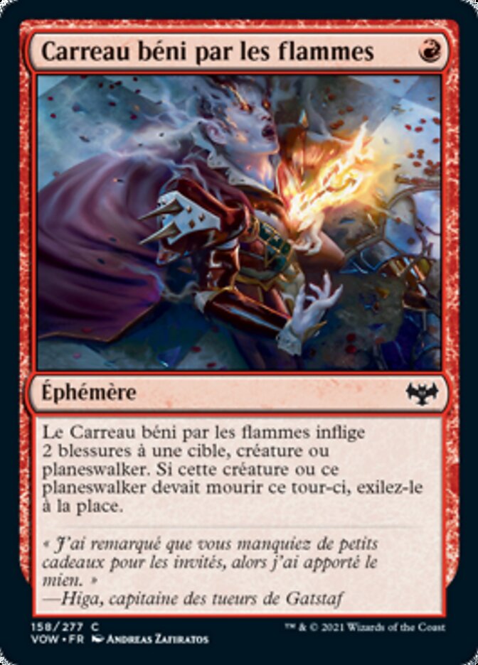 Carreau béni par les flammes