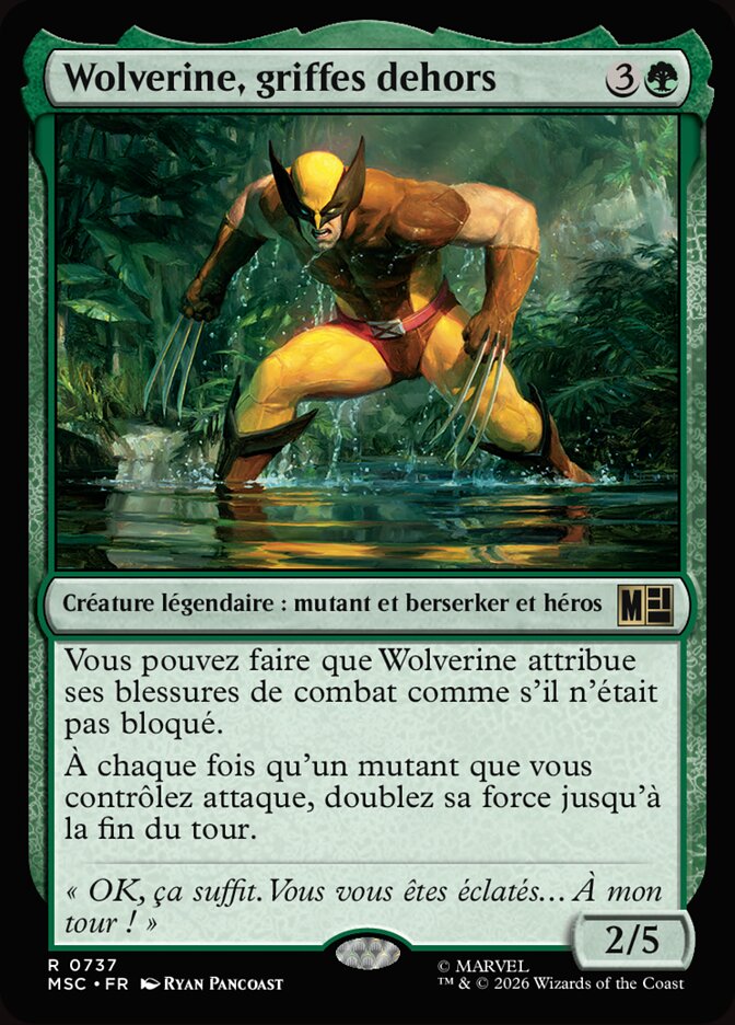 Wolverine, griffes dehors