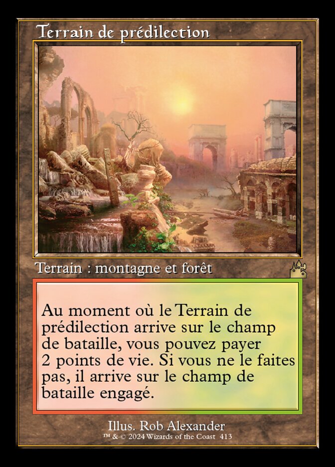 Terrain de prédilection