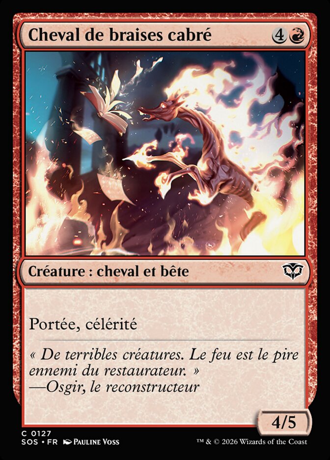 Cheval de braises cabré