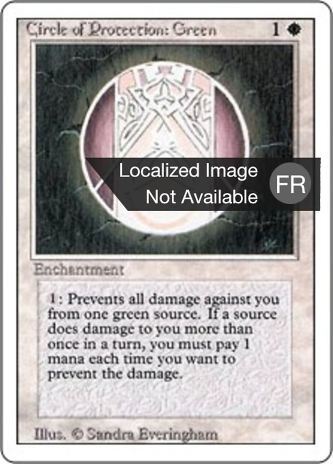 Cercle de protection : vert