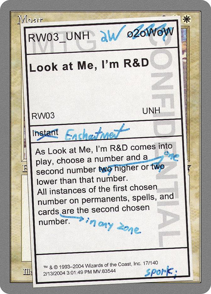 Look at Me, I'm R&amp;D