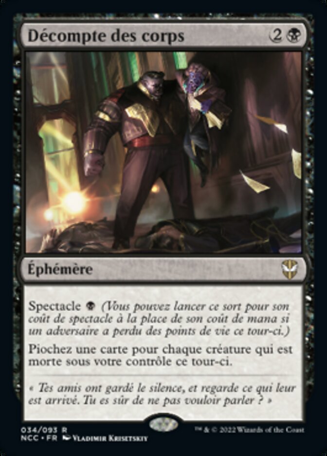 Décompte des corps
