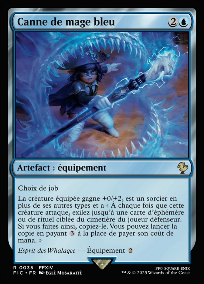 Canne de mage bleu