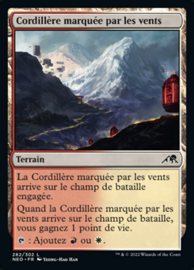 Cordillère marquée par les vents