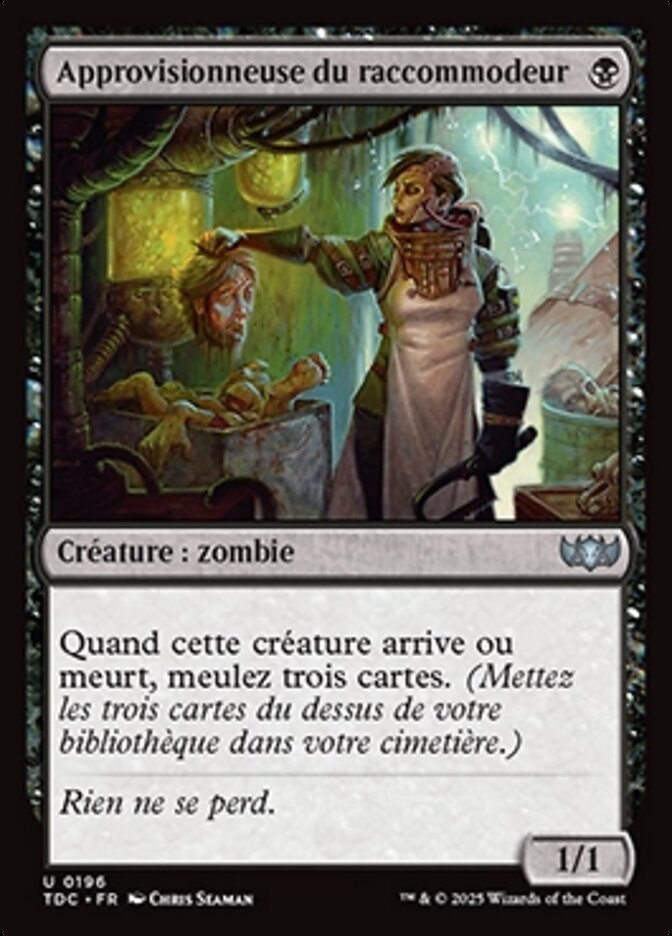 Approvisionneuse du raccommodeur