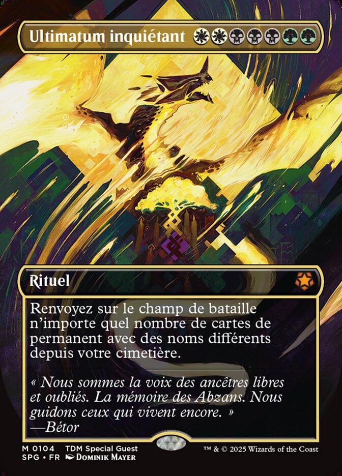 Ultimatum inquiétant