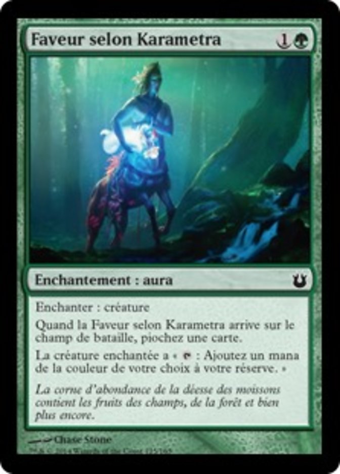 Faveur selon Karametra