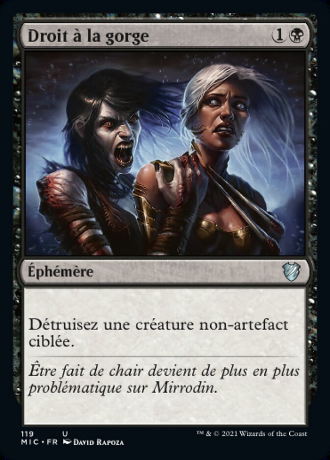 Droit à la gorge