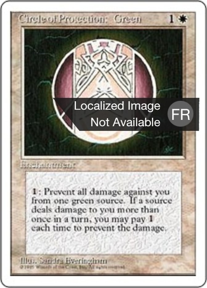 Cercle de protection : vert